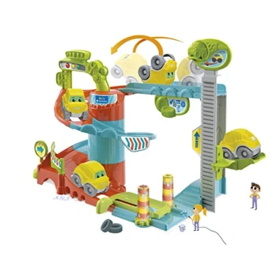 Image of Clementoni 17404 Fun Garage Baby Track For Toddlers, Ages 18 Months Plus, Multi Coloured