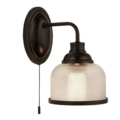 Image of Searchlight Bistro wall lamp with pull switch, black