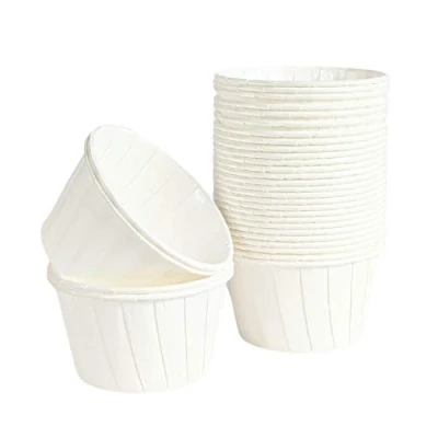 Image of Cups &amp; Cases 48 Pack White Pleated Baking Standard Size Cupcake
