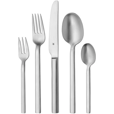 Image of WMF Aleto Cromargan Cutlery Set for 12 People, Silver, 60 Piece