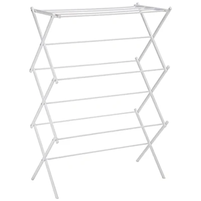 Image of Amazon Basics Foldable Laundry Rack for Air Drying Clothing 29.4 x 14.8 41.9 inches (LxWxH), White