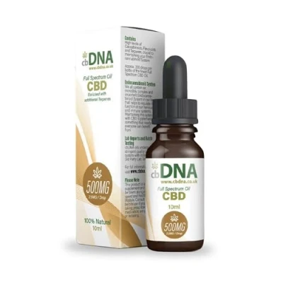 Image of cbDNA Full Spectrum CBD Oil 500mg Natural Hemp Extract, Non GMO, Vegan Friendly Supports Sleep and Relaxation (10ml)