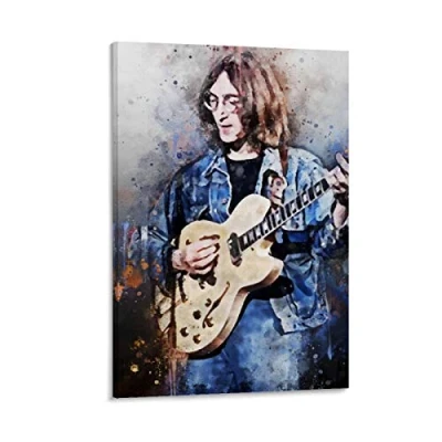 Image of YZLI 80s Guitarist John Lennon Canvas Art Poster and Wall Picture Print Modern Family bedroom Decor Posters 24x36inch(60x90cm)