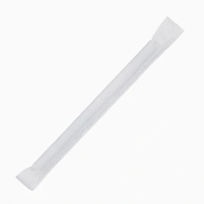 Image of Fiesta Compostable Wrapped Paper Cocktail Stirrer Straw Black (Pack 250)