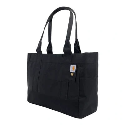 Image of Carhartt Horizontal Zip, Durable Water resistant Tote Bag With Zipper Closure, (Black), One Size, Zip Tote, Closure