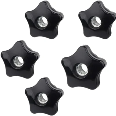 Image of Quweiz 5 Pcs T Track knobs, 3/8 Inch 16 Through Hole Five Star Thru Knobs for Sawing Machine, Drilling Lathe