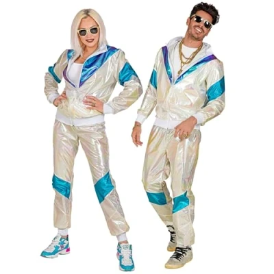 Image of 80&#039;S HOLOGRAPHIC SHELL SUIT (jacket, pants) (M)