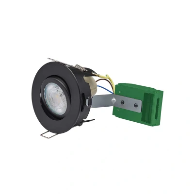 Image of Open Back Centre Tilt GU10 Downlight Black Bell Lighting Firestay Protector