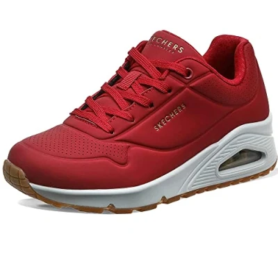 Image of Skechers Women&#039;s Uno Stand on Air Sneaker, Red White, 4 UK