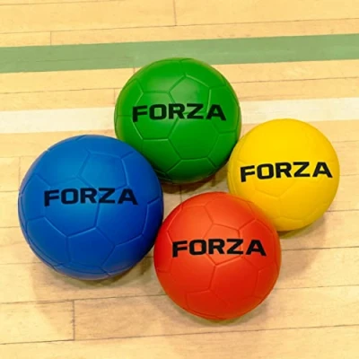 Image of FORZA Foam Handballs Soft, Non Sting PU for Primary &amp; Junior School Children Multi Pack Options Available PE Sports (Pack of 4, Colour, Size 3 (7.5in))