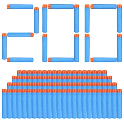 Image of VCOSTORE Nerf Bullets 200 Pieces Darts Elite Gun Bullet Ultra Refill Foam for N Strike Blasters Series