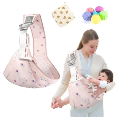 Image of Baby Carrier Newborn to Toddler Ergonomic, Cozy and Lightweight Infant for 7 44lbs, Effortless Put On, Ideal Hands Free Parenting, Enhanced Lumbar Support (Rabbit)
