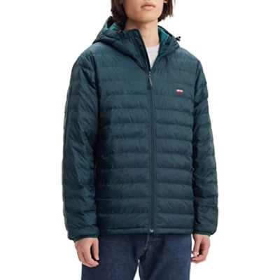 Image of Levi&#039;s Men&#039;s Presidio Packable Hooded Lightweight Jacket Ponderosa Pine (Green) XL