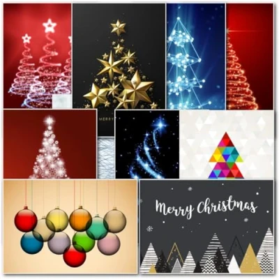 Image of doodlecards Pack of 10 Mixed Abstract Christmas Cards. Printed in UK, Premium Quality &amp; 100% Recyclable.