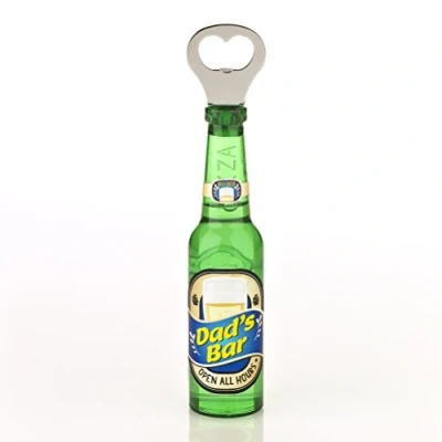 Image of Boxer Stainless Steel Dad&#039;s Bar Magnetic Beer Bottle Shaped Openers, Silver