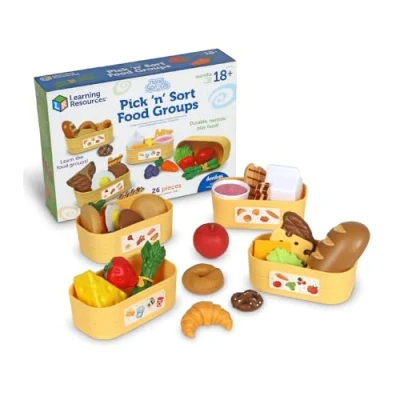 Image of Learning Resources New Sprouts Pick ‘n’ Sort Food Groups, Ages 18 Months+, Grocery Store Pretend Play, Play Kitchen Accessories, for Toddlers