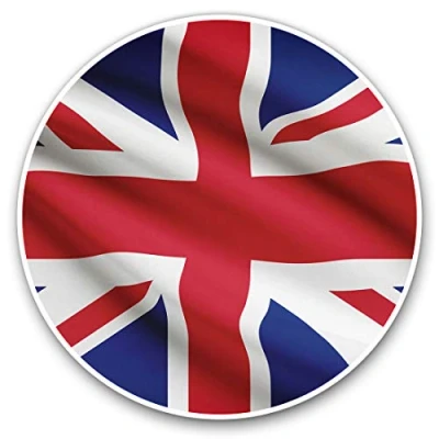 Image of Awesome Vinyl Stickers (Set of 2) 15cm Union Jack Flag Britain Fun Decals for Laptops,Tablets,Luggage,Scrap Booking,Fridges #15601