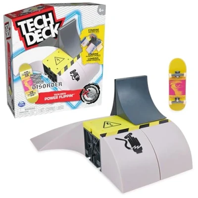 Image of Tech Deck, Power Flippin, X Connect Park Creator, Customisable and Buildable Ramp Set with Exclusive Fingerboard, Kids Toys for Boys Girls Ages 6 up
