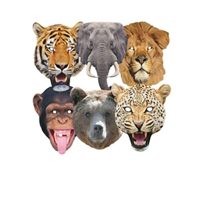 Image of STAR CUTOUTS Lion, Tiger, Bear, Chimpanzee, Elephant, Leopard l Pack of Six