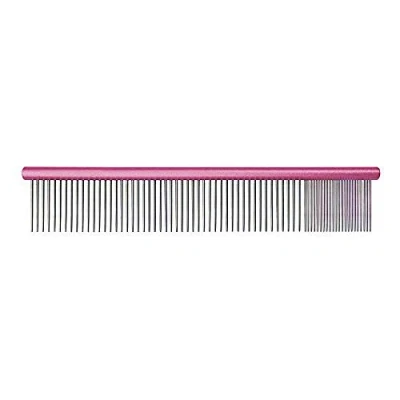 Image of GROOM PROFESSIONAL Spectrum Aluminium Dog Comb 80/20 Grooming Long 36mm Teeth Perfect for &amp; Thick Coated Breeds Designed to Flow Through the Coat Dark Pink, 25cm