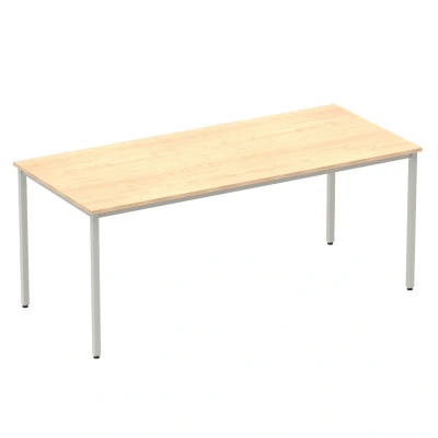 Image of Impulse 1800mm Straight Table Maple Top Silver Box Frame Leg
