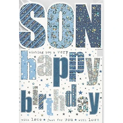 Image of SON BIRTHDAY GREETING CARD HAPPY WITH LOVE BY NIGEL QUINEY