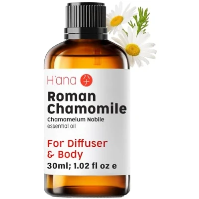Image of H&#039;ana Roman Chamomile Essential Oil for Diffuser &amp; Body Comfort 100% Natural Face Skin Oils Aromatherapy (1 Fl Oz)