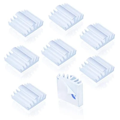 Image of AABCOOLING RAM Heatsink 1 a set of 8 Aluminum Heatsinks for and GPU memory, Chip, Mosfet, Conductive Adhesive Tape on back, Cooler Chips VRAM