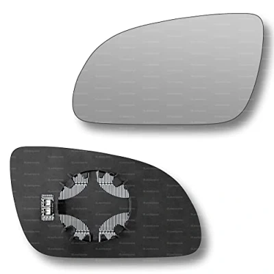 Image of Less4spares Replacement Wing Mirror Glass Left Compatible with Audi A8 2003 2007 CLIP ON Passnager Near Side N/S Heated Convex