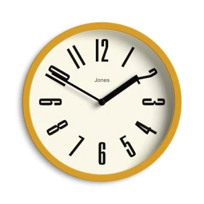 Image of Jones Clocks® Hot Tub wall clock small retro round 20cm Pale green Easy to read numbers Ideal for kitchen, office, children’s room or any space