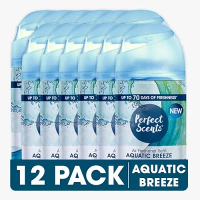 Image of 12Perfect Scents Automatic Air Freshener Refill Spray (12 Pack) Aquatic Breeze (12x250ml)