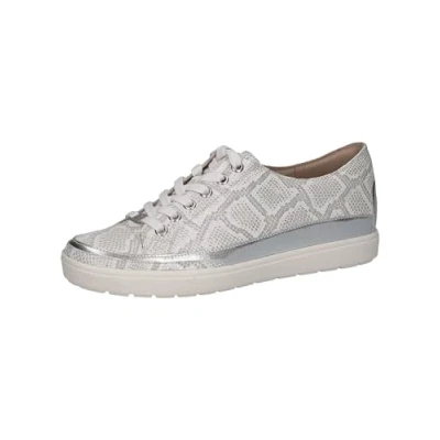 Image of CAPRICE Star Womens Casual Lace Up Trainers 5.5 Silver Snake Print