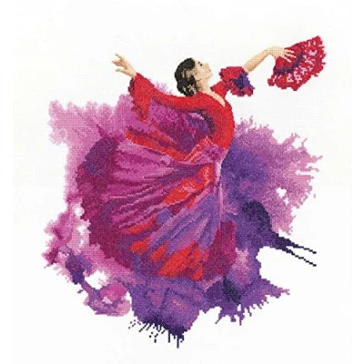Image of Heritage Crafts Flamenco Counted Cross Stitch kit Aida