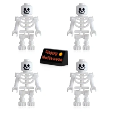 Image of LEGO Pirates of The Caribbean Minifigure Skeletons (4 Pack) with Free Side Display