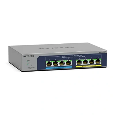 Image of NETGEAR 8 Port 2.5GB Switch (MS108EUP) Multi Gigabit Managed Ultra60 PoE Plus 4x PoE+/++ Ports at 230W Fanless, Wifi 6 Access Point Connectivity, ProSAFE
