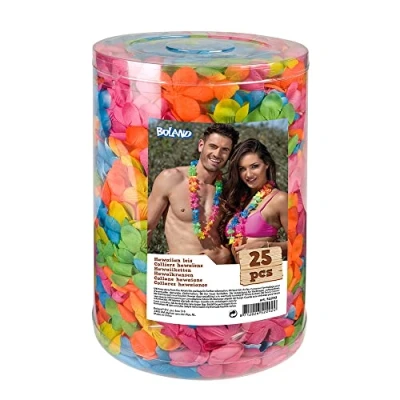Image of Boland 52292 25 Hawaiian Lei Necklaces, Multicolor, One Size, Multicoloured