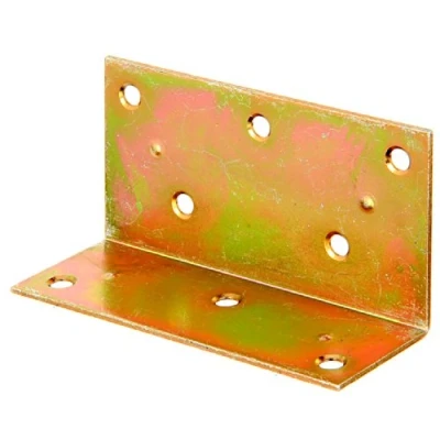 Image of Wide Angle Bracket Unequal Sided Yellow Galvanised 60 x 40 115 mm / 25 STK.