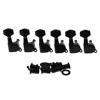 Image of Black 6 Inline Tuning Keys Guitar Tuners Machine Heads for Strat Tele