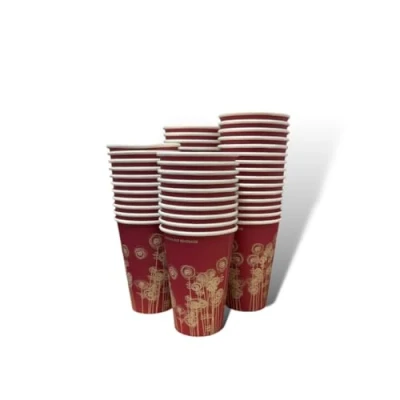 Image of Novostyl 50 Pack 9oz Disposable Coffee Tea Hot Chocolate Paper Cups for and Cold Drinks Vending Tableware