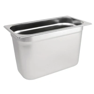 Image of Vogue Stainless Steel 1/3 Gastronorm Pan 7.5Ltr/200mm Deep Food Container