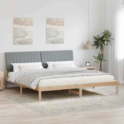 Image of vidaXL Bed Frame with Headboard Brown 200 x cm Solid Pine Wood