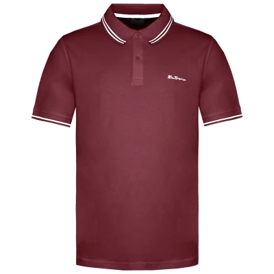 Image of Ben Sherman Classic Fit Red/White Tip Mens Twin Tipped Polo Shirt 0072550 540