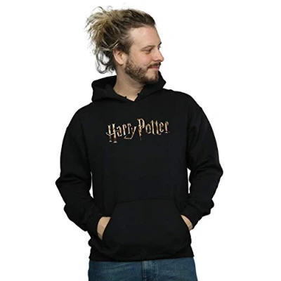 Image of Harry Potter Men&#039;s Full Colour Logo Hoodie Black Large