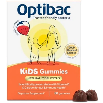 Image of Optibac Probiotics Kids Gummies Probiotic with Vitamin D &amp; Calcium for Immune System Support Gut Health 2 Billion Bacterial Cultures 60 Vegan