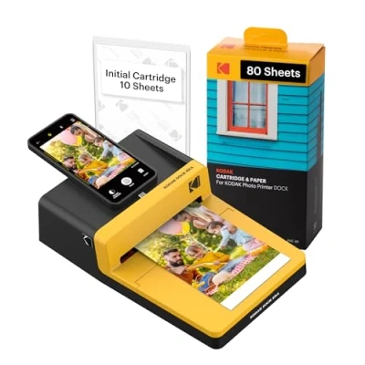 Image of KODAK Dock ERA 4PASS Instant Photo Printer Bundle (4x6 inches) Initial 10 Sheets + 80 Sheet Pack