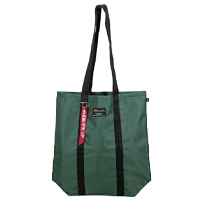 Image of Alpha Industries Label Shopping Bag Unisex Dark Olive