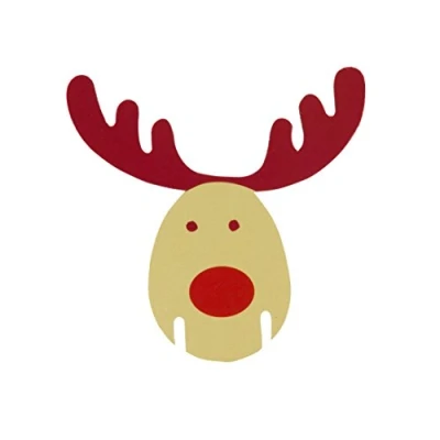 Image of Neviti Rocking Rudolf Glass Decorations 10 Pack, Wood, Multi/Colour, 7.7 x 0.1 8.1 cm