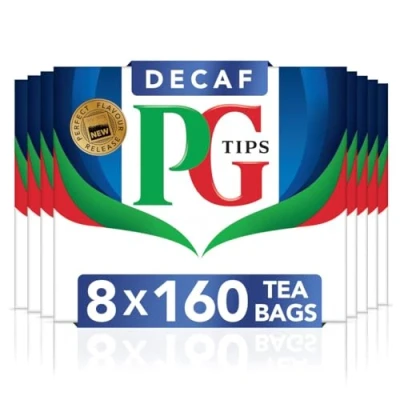 Image of PG Tips Decaf Tea Bags Bulk Decaffeinated Teabags Smooth &amp; Refreshing Black Perfect Flavour Release 1280 Plant Based Biodegradable