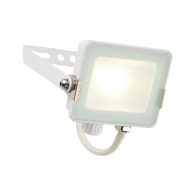Image of Saxby 98443 Salde 10w LED Floodlight, Matt White, IP65, 800lm, 4000K, Cool White