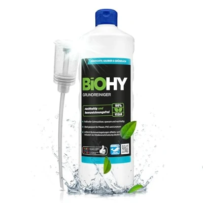 Image of BiOHY Basic Cleaner (1l Bottle) + Dispenser Removes stubborn incrustations &amp; old care films gently cleans all acid and water resistant surfaces in kitchens (Grundreiniger)